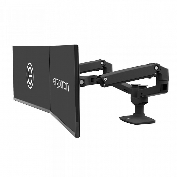 Двойное настольное крепление Ergotron LX Dual Side-by-Side Arm (matte black) (45-245-224) - фото 1