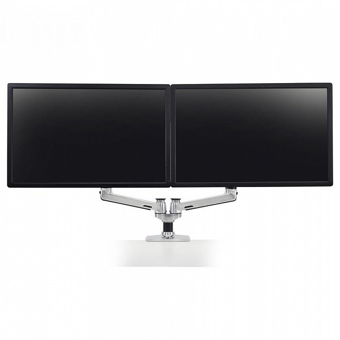Двойное настольное крепление Ergotron LX Dual Side-by-Side Arm (polished aluminum) (45-245-026) - фото 2